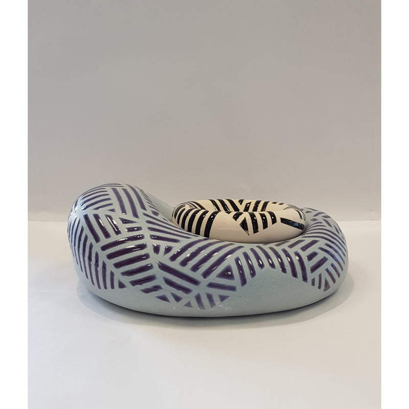 Jessie Roberts Ceramics Lavender Blob with Black and White Dish 2019 by Jessie Roberts