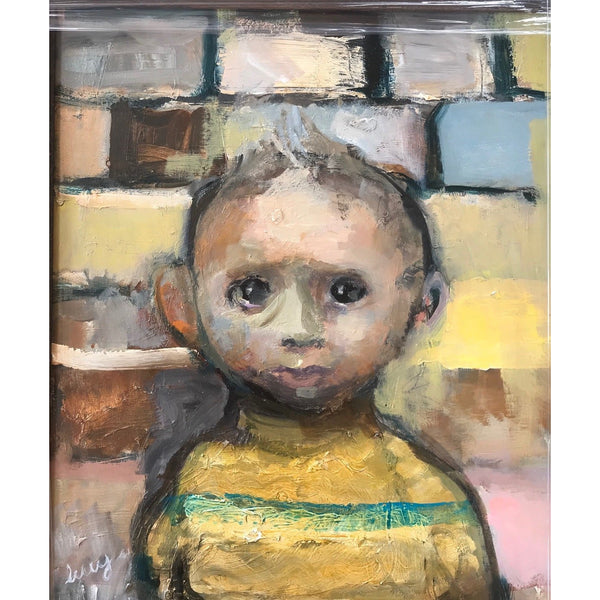 Lucy Manfredi Original Art Nipper in Yellow Jumper 2018 by Lucy Manfredi