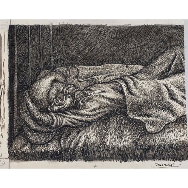 Norman Cope Original Art Insomnia 1943 by Norman Cope