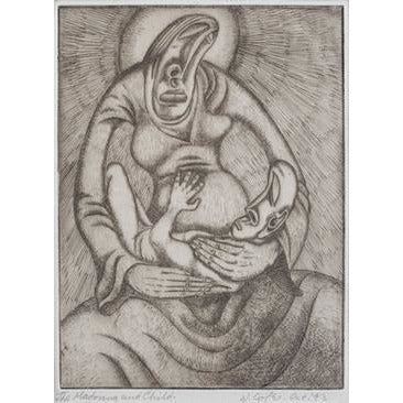 Norman Cope Original Art The Madonna and Child 1943 by Norman Cope