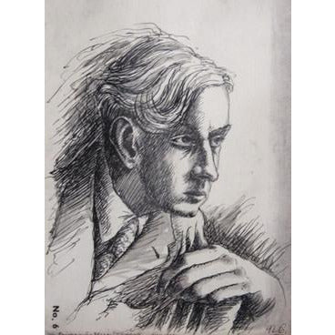 Norman Cope Print Portrait of a Fellow Student 1942 Print by Norman Cope