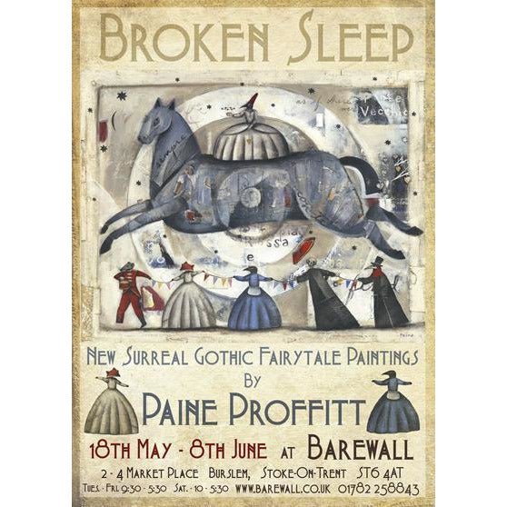 Paine Proffitt Posters Signed Broken Sleep Exhibition Poster by Paine Proffitt