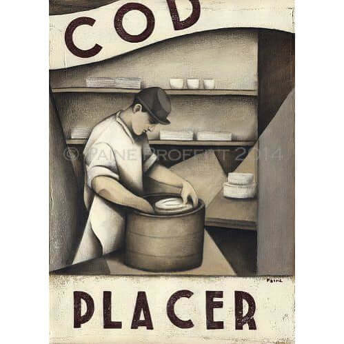 Paine Proffitt Print Mounted Cod Placer Print Ltd Edition Signed by Paine Proffitt