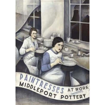 Paine Proffitt Print Middleport Pottery Paintresses Print by Paine Proffitt