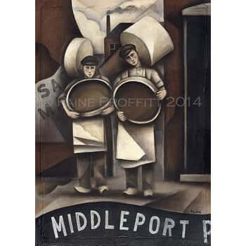 Paine Proffitt Print Middleport Pottery Saggar Makers Print by Paine Proffitt