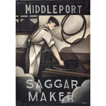 Paine Proffitt Print Middleport Saggar Maker Print by Paine Proffitt