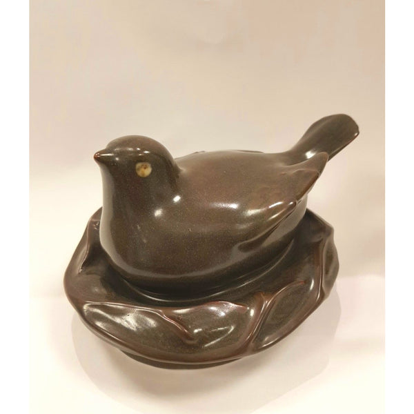 Pottery - Handpainted Ceramics Bird in the Nest circa 1940 by Agnete Hoy