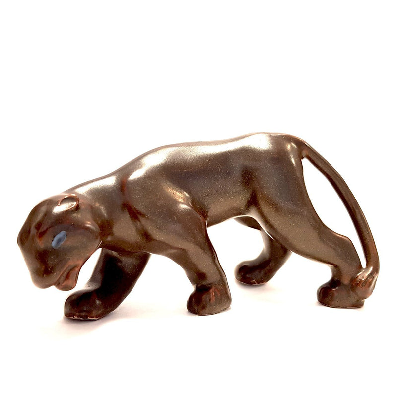 Crouching Panther circa 1940 by Agnete Hoy | Ceramics by Pottery - Handpainted | Barewall Art Gallery