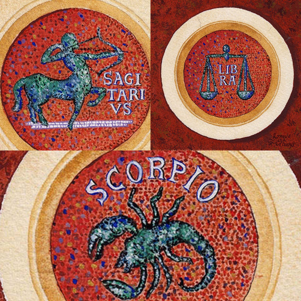 Wedgwood Institute Zodiac signed Greeting Cards by Ronnie Cruwys